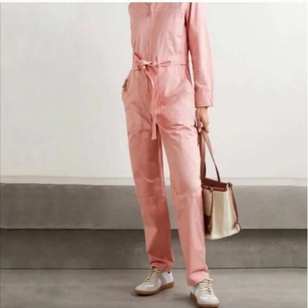 Alex Mill Jo Jumpsuit Misty Rose Pink Cotton Twill Boiler Suit NWT Size Medium - Picture 1 of 7